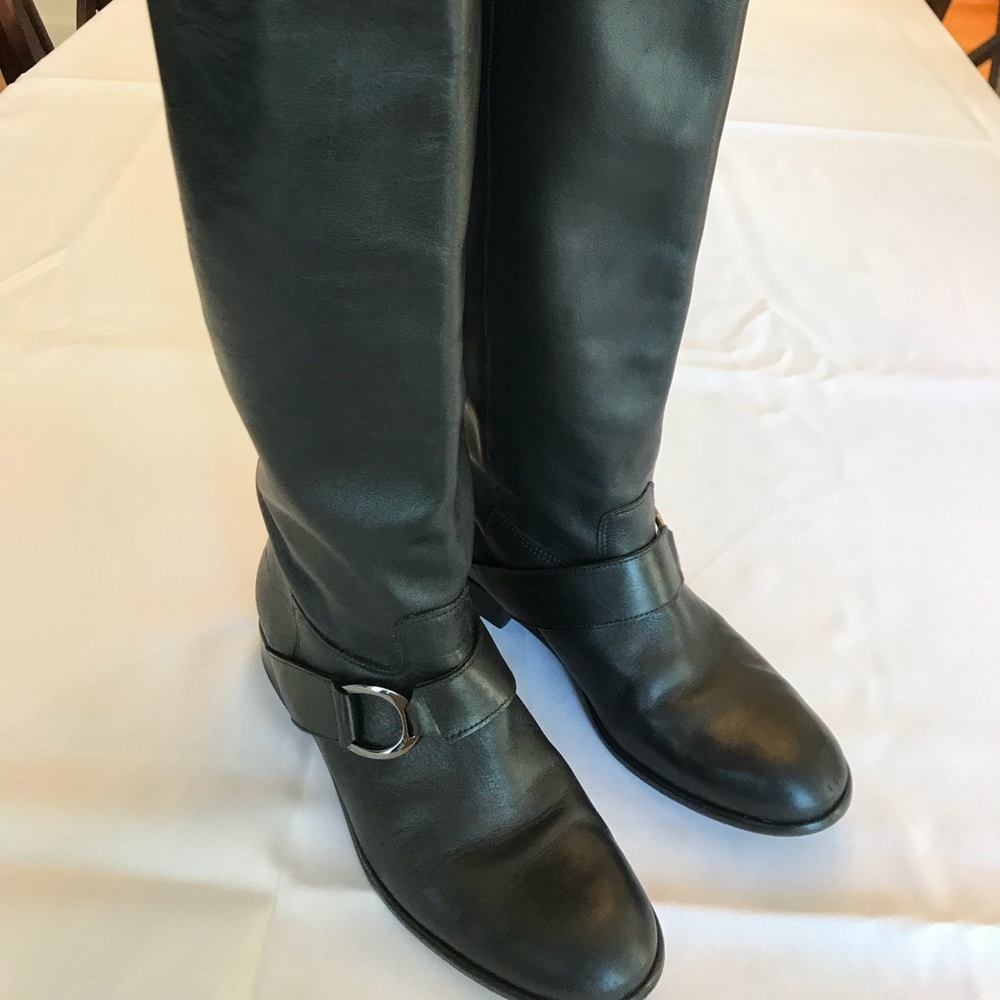 Corso Como black leather pull on boots 7 1/2